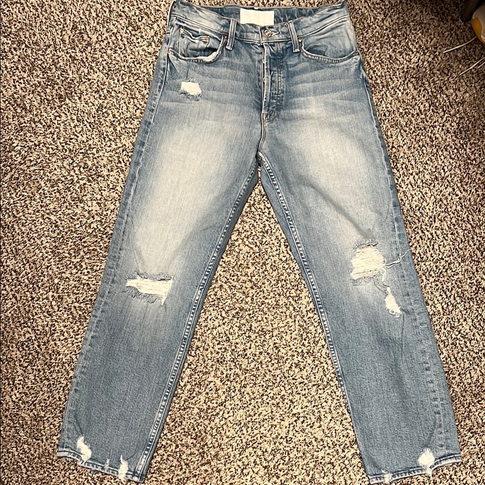 MOTHER the tomcat Distressed Blue Jeans